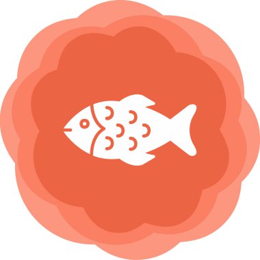 Balık. Web simgesi vektör illüstrasyonu 