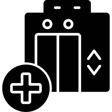 Hastane binası simgesi, vektör illüstrasyonu basit tasarım