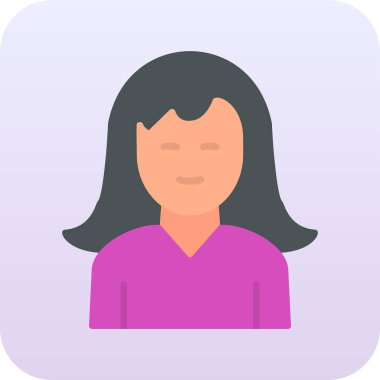 Kadın. Web simgesi basit illüstrasyon