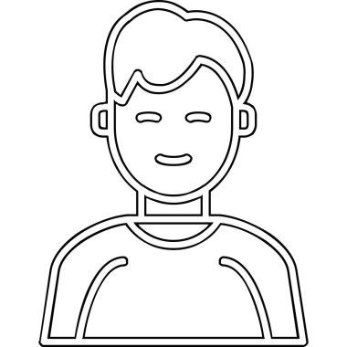 İnsan avatar web simgesi basit illüstrasyon 