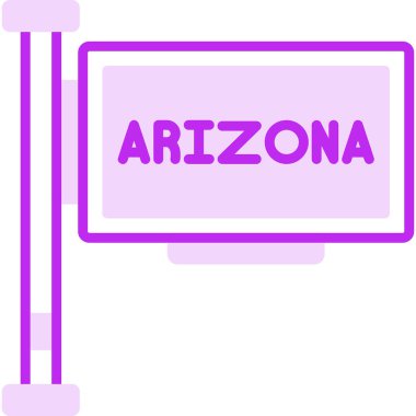 Arizona eyaleti simgesi, ABD, vektör illüstrasyonu 