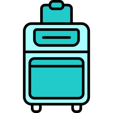 Bavul web simgesi, vektör çizim