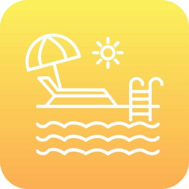 yüzme havuzu ikonu vektör illüstrasyonu