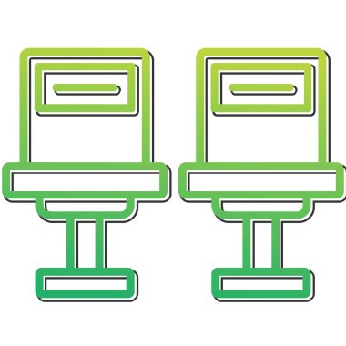 sandalye simgesi, vektör illüstrasyonu basit tasarım