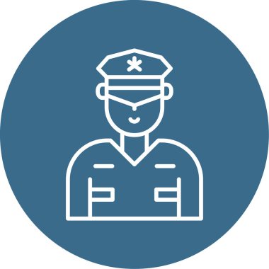 Güvenlik subayı simgesi, vektör illüstrasyonu basit tasarım