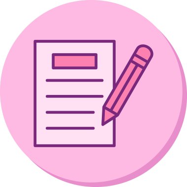 kalem ile doküman. Web simgesi basit illüstrasyon