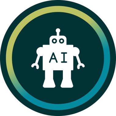 Ai Robot Web simgesi, vektör illüstrasyonu 