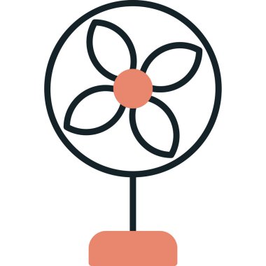 air fan simgesi, vektör illüstrasyonu basit tasarım