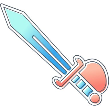 kılıç simgesi, vektör illüstrasyonu basit tasarım