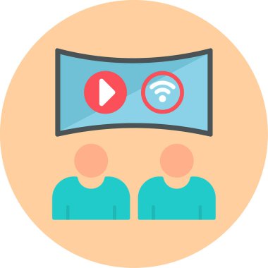 canlı yayın simgesi, vektör illüstrasyonu basit tasarım