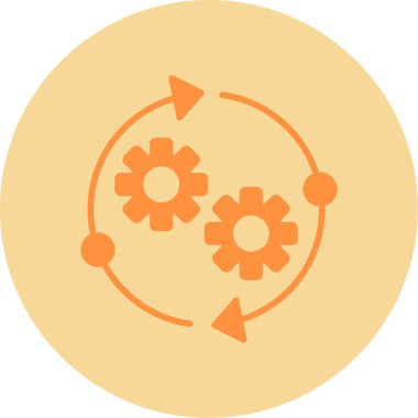 İlerleyin, vitesler. Web simgesi basit illüstrasyon