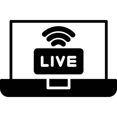 canlı yayın simgesi, vektör illüstrasyonu basit tasarım