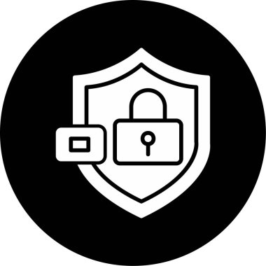 Kalkanlı veri koruma simgesi, vektör illüstrasyonu basit tasarım