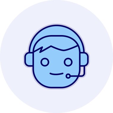 Çağrı Merkezi, operatör simgesi vektör çizimi