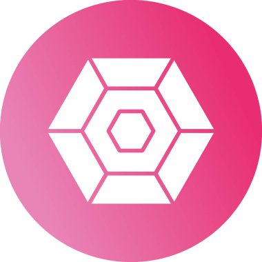 Altıgen simgesi, web düğmesi, katı vektör tasarımı