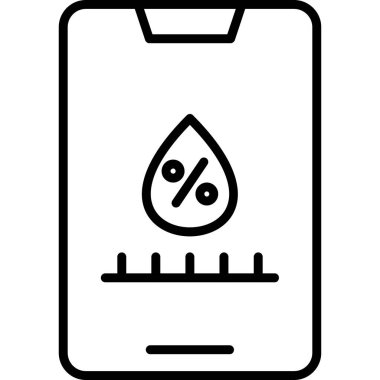 Nem oranı yüzde simgesi, basit tarzı