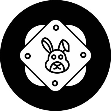 Tavşan hayvan simgesi, vektör illüstrasyonu 