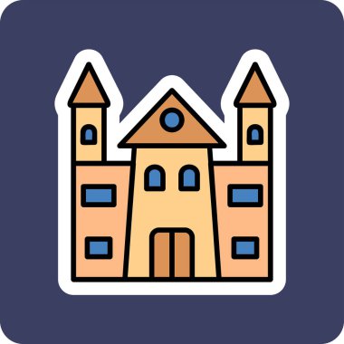 Şato. Web simgesi basit illüstrasyon