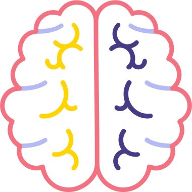 Beyin. Web simgesi basit illüstrasyon 