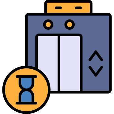 Asansör simgesi, vektör illüstrasyonu basit tasarım