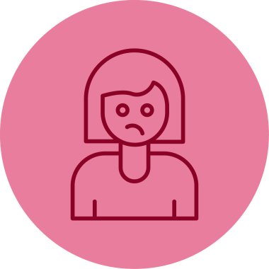 meh kadın simge vektör illüstrasyonuyla karşı karşıya