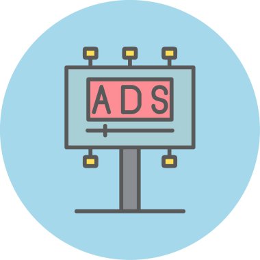 Reklam panosu simgesi, vektör illüstrasyonu basit tasarım
