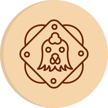 Horoz. Web simgesi basit illüstrasyon              