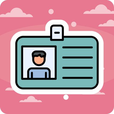 Kimlik kartı web simgesi, vektör illüstrasyonu