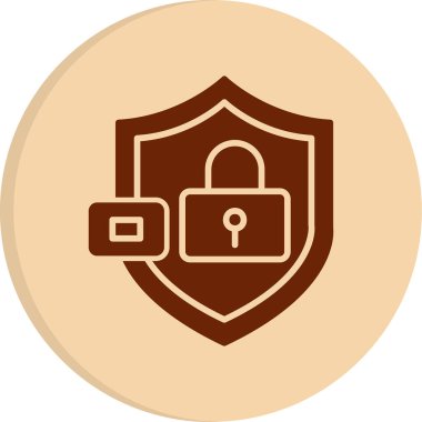 Kalkanlı veri koruma simgesi, vektör illüstrasyonu basit tasarım