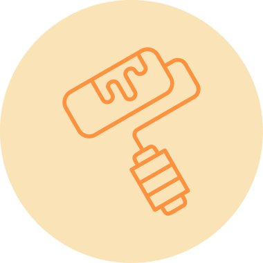  Boya silindiri. Web simgesi basit illüstrasyon