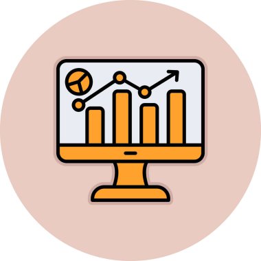Analytics icon, vector illustration simple design
