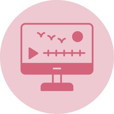 bilgisayar animasyon simgesi, vektör illüstrasyonu basit tasarım