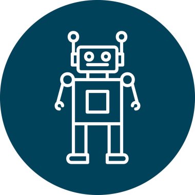 robot. Web simgesi basit illüstrasyon 