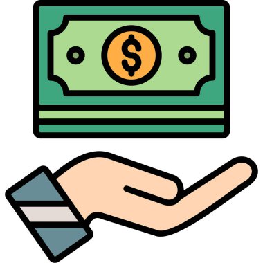 Gelir. Web simgesi vektör illüstrasyonu