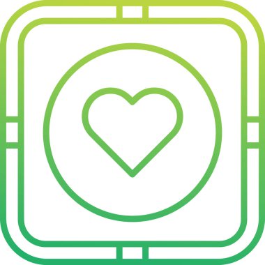 Kalp yassı simgesi, vektör illüstrasyonu