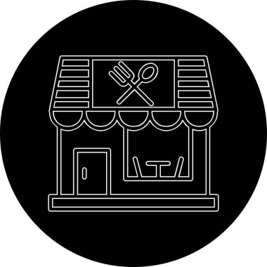 restoran simgesi web basit illüstrasyon