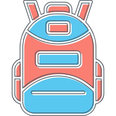 Sırt çantası. Web simgesi basit illüstrasyon