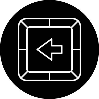 Ok Sol Web simgesi, vektör illüstrasyonu