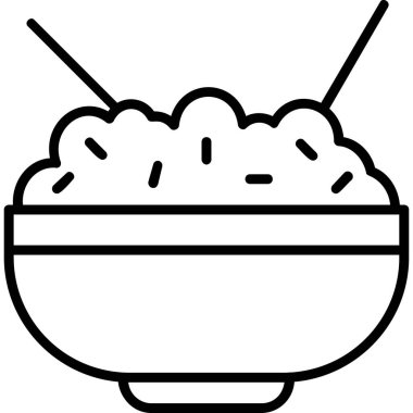 Pirinç kasesi. Web simgesi basit illüstrasyon            