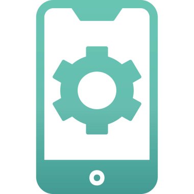 Mobil Ayarlar web simgesi, vektör illüstrasyonu 