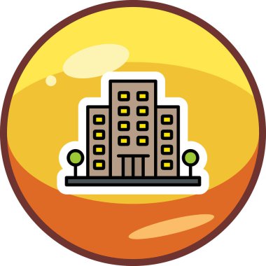 Office Building web simgesi, vektör illüstrasyonu