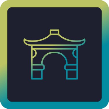 Çin geleneksel kemer ağ illüstrasyon tasarımı