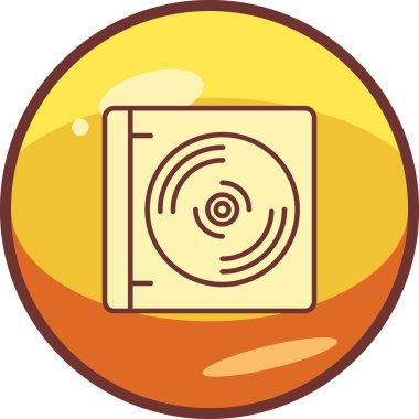 CD mi? Web simgesi basit illüstrasyon                