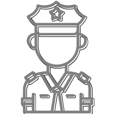Bir polisin vektör illüstrasyon simgesi