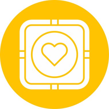 Kalp yassı simgesi, vektör illüstrasyonu