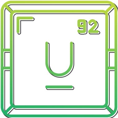 Uranyum modern simgesinin vektör çizimi                      