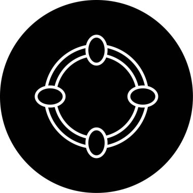 Oval Web simgesi basit illüstrasyon 