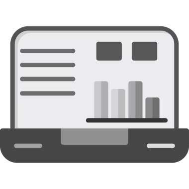 dizüstü bilgisayar simgesi, vektör illüstrasyonu basit tasarım