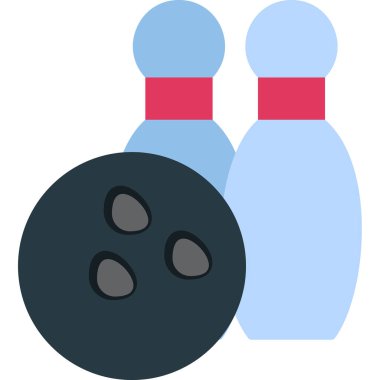 Bowling lobutları ve top ikonu, vektör illüstrasyonu