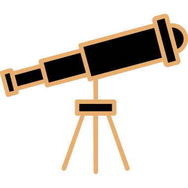 Teleskop. Web simgesi basit illüstrasyon